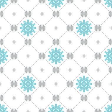 Beyaz bir arka plan üzerinde vektör kar taneleri kümesi. Vektör çizim seamless modeli. Düz tasarım