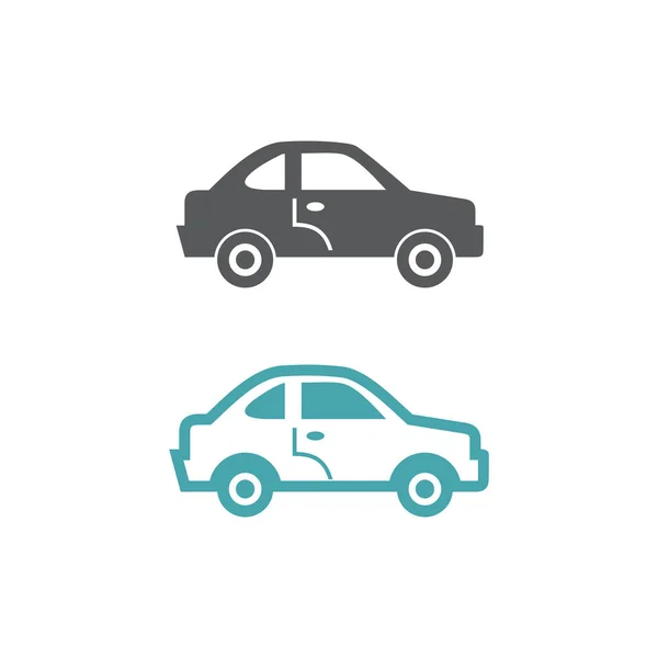 汽车的两个矢量插图 向量符号集 坐自己的车旅行 平面设计单罗马 — 图库矢量图片
