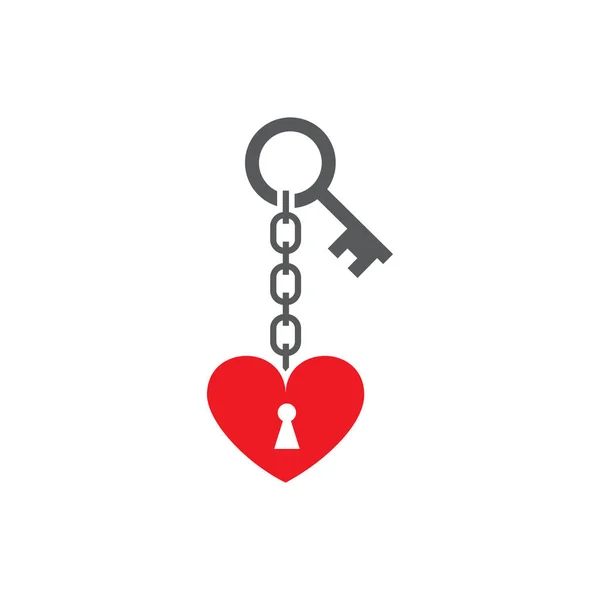 Vector Illustration Key Chain Heart Set Vector Symbols Pick Furnish — Stock Vector