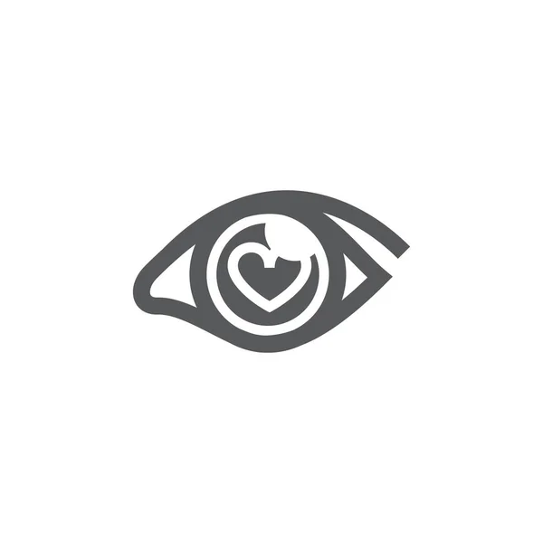Vector Illustration Eyes Person Heart Set Vector Symbols See Love — Stock Vector