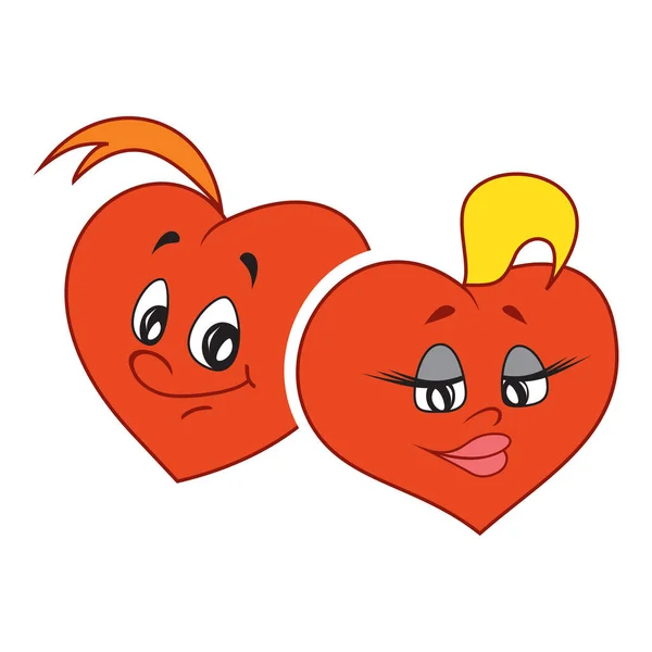 Vector Εικονογράφηση Δυο Καρδιές Που Αγαπούν Πύρινη Φλόγα Της Αγάπης — Διανυσματικό Αρχείο