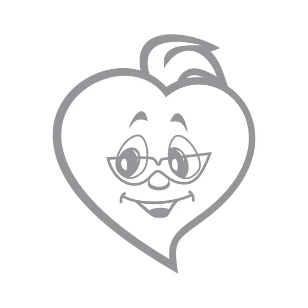 Vektor Illustration Des Charakters Herz Junge Schrecklich Mit Sonnenbrille Feurige — Stockvektor