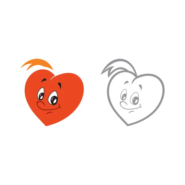 Vector Εικονογράφηση Του Αγοριού Καρδιά Χαρακτήρα Χαμόγελο Σύνολο Συμβόλων Διάνυσμα — Διανυσματικό Αρχείο