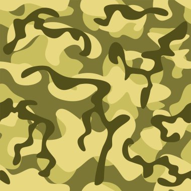 Kamuflaj arka planda yeşil tonları vektör Illustration. Seamless modeli. Askeri üniforma kumaş için düz tasarım.