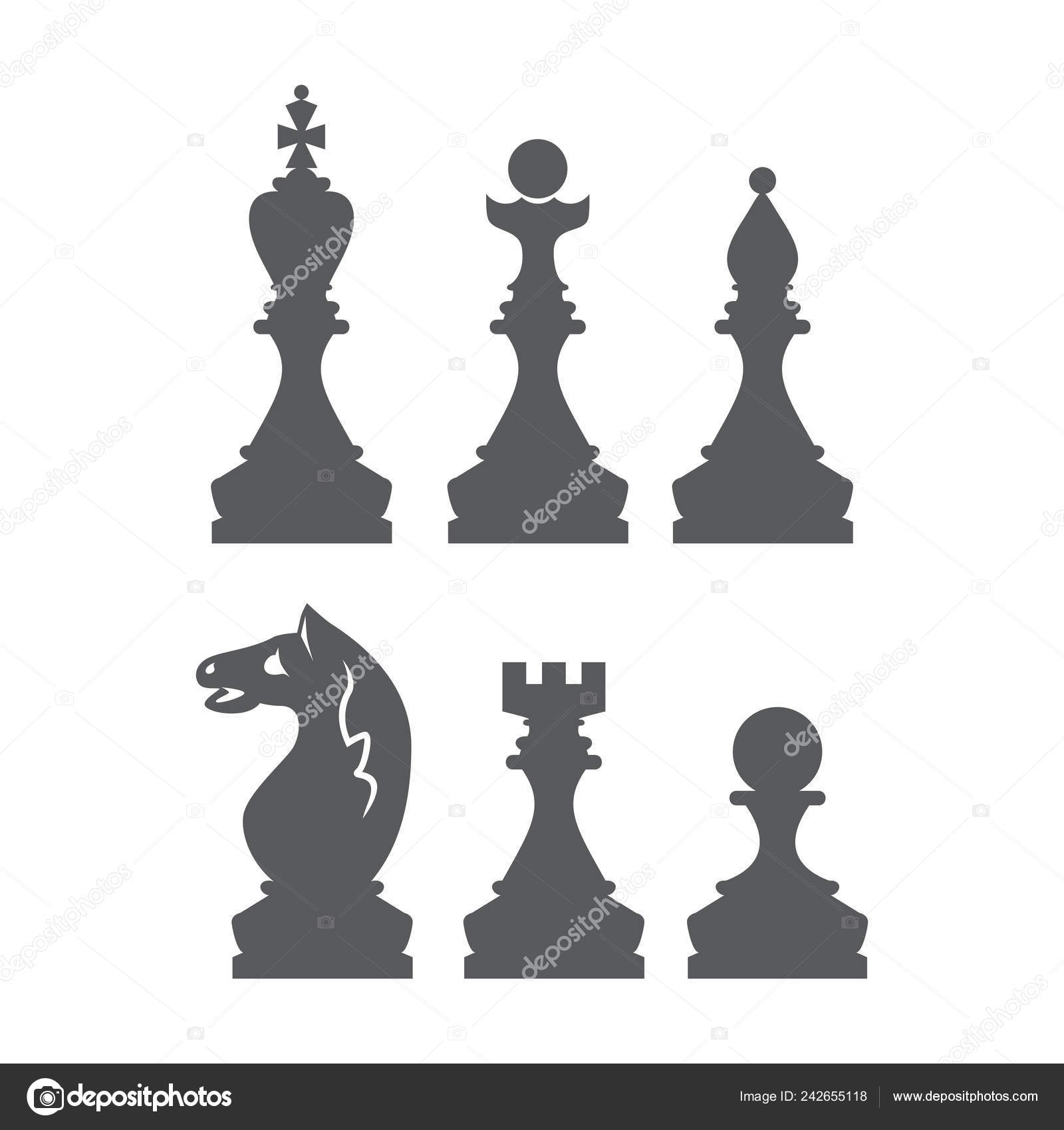 Ícone de peças de xadrez ícones de xadrez rei rainha torre