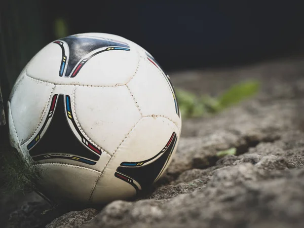 Mini bola de futebol close-up — Fotografia de Stock