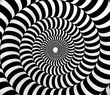 Siyah ve beyaz psychedelic hipnotik girdap desen