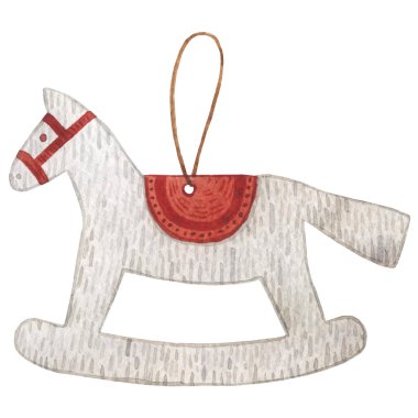 Suluboya Noel oyuncakları. Yeni Yıl