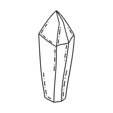 El yapımı sihirli kristal. Cadılar Bayramı için mistik vektör çizimi. Sonbahar bayramı için çizgi film tarzında güzel bir ikon..