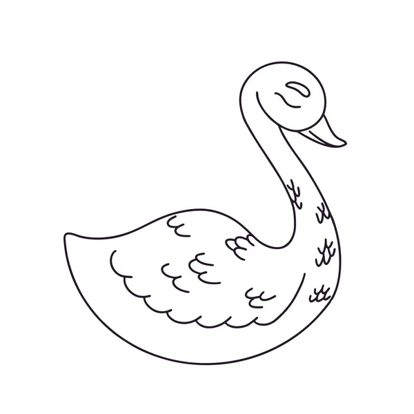 Cisne Místico Ilustração Vetorial Mística Para Halloween Belo Ícone Estilo — Vetor de Stock