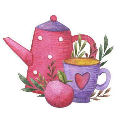 Orijinal suluboya bebek. Çizgi film kızı, oğlan, ayı ve tilki ile set. Kitap, çıkartma, logo, kartvizit veya kartpostal için güzel bir illüstrasyon..