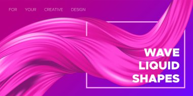 Dalga sıvı şekil 3d etkisi ile. Modern akış arka plan. Vektör çizim Eps10. Güzel birbirinin içine girme. Soyut sıvı. Yaratıcı sanat tasarım. Renk dalgalı sıvı kartvizit, afiş, kapak için.