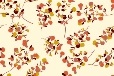 Tropikal Seamless modeli. Vektör Okaliptüs yaprakları ve güzel çiçek öğeleri. Botanik yaz arka plan. Zarif tropikal Seamless modeli düğün tasarım, baskı, tekstil, kumaş, ambalaj için.