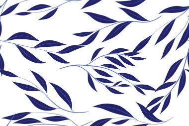 Dikişsiz yaz desen suluboya tarzında. Vektör Okaliptüs yaprakları. Güzel şube ve çiçek öğeleri. Tropik bitkiler. Botanik arka plan. Yaz desen düğün tasarım, baskı, tekstil.