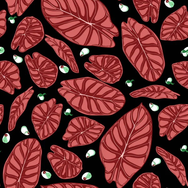 Fond tropical sans couture. Feuilles vectorielles d'Alocasia ou Philodendron dans le style aquarelle. Feuillage des plantes de la jungle. Modèle sans couture exotique pour textile, conception de tissu, tissu, décor, emballage, tuile . — Image vectorielle