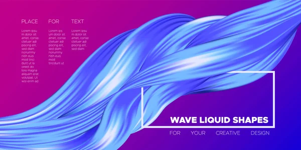 Wave Liquid. Abstract Background with Fluid Shapes. Trendy Vector Illustration EPS10 for Your Design. Creative Interweaving. Color Liquid Shapes with Flow Effect for Business Card, Banner, Cover. Art. — Stock Vector