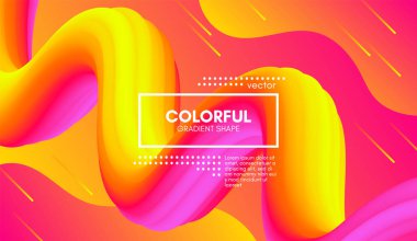 Modern 3d arka plan. Renkli dalga soyut sıvı şekil.