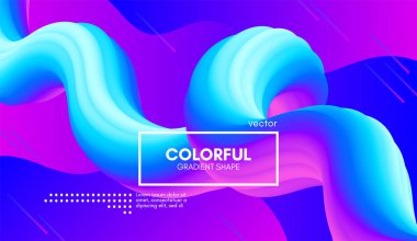 Renkli dalga degrade şekli. 3d arka plan.