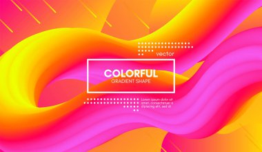 Modern 3d arka plan. Renkli dalga soyut sıvı şekil.