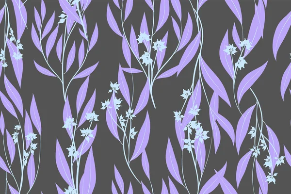 파스텔 컬러 디자인에 완벽 한 여름 패턴입니다. 벡터 유칼립투스 잎입니다. 아름 다운 분 지 및 꽃 요소입니다. 열 대 식물입니다. 식물 배경입니다. 웨딩 디자인, 인쇄에 대 한 여름 패턴. — 스톡 벡터