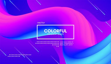 Son moda renkli 3d arka plan. Dalga sıvı şekil.