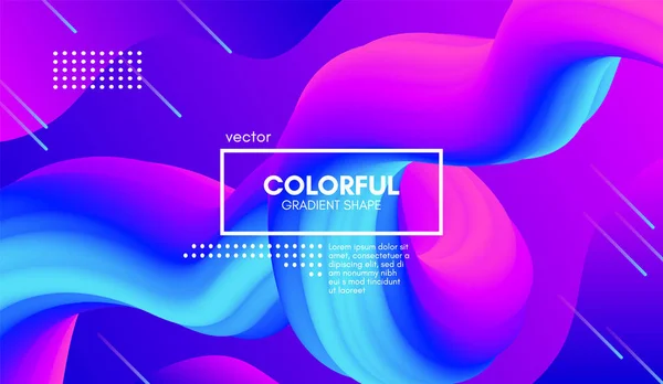 Na moda colorido 3d fundo. Forma de fluido de onda . — Vetor de Stock