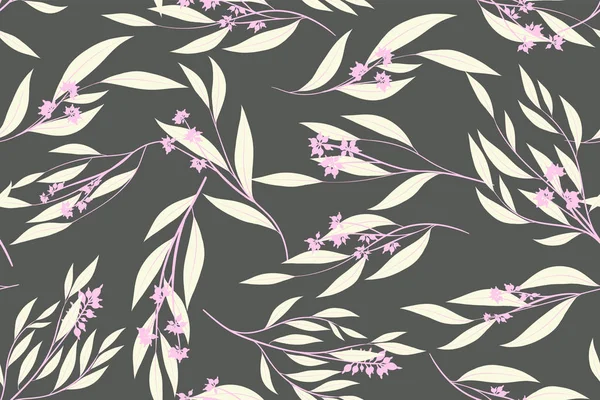 Eucalyptus vecteur. Modèle sans couture coloré avec feuilles vectorielles, branches et éléments floraux. Fond élégant pour la conception de mariage, tissu, textile, robe. Eucalyptus vecteur en Pastel Color Design . — Image vectorielle