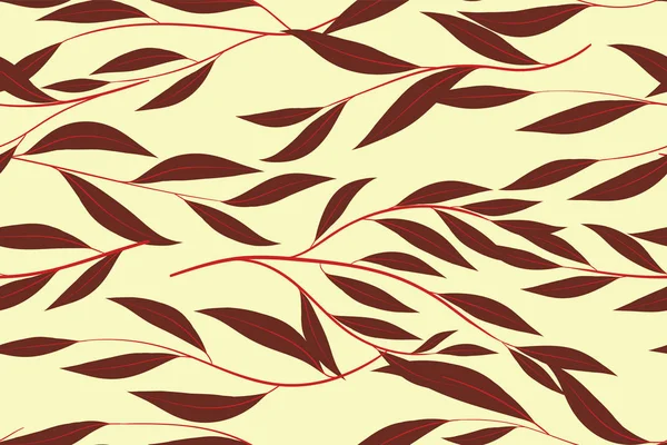 Patrón sin costura de otoño con hojas de eucalipto. Follaje Ramas Naturales. Fondo decorativo en estilo vintage. Patrón de eucalipto sin costura para tela, textil, papel de envolver, tela, vestido, impresión . — Vector de stock