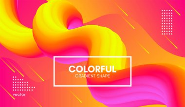 Modern 3d arka plan. Renkli dalga soyut sıvı şekil.