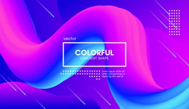 Son moda renkli 3d arka plan. Dalga sıvı şekil.