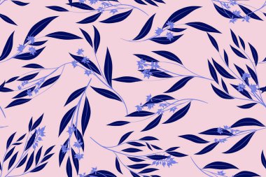 Parlak çiçek Seamless modeli. Vektör Okaliptüs yaprakları ve güzel öğeleri. Renkli botanik yaz arka plan. Düğün tasarım, baskı, tekstil, kumaş, kağıt çiçek Seamless modeli