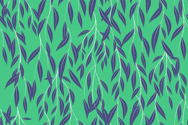 Tropical Seamless Pattern. Feuilles d'eucalyptus vectorielles et beaux éléments floraux. Botanical Summer Background. Élégant motif tropical sans couture pour la conception de mariage, impression, textile, tissu, emballage . — Image vectorielle