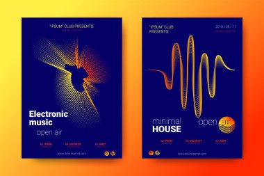 Renkli müzik afişlerin dalga ile mermi bozuk.