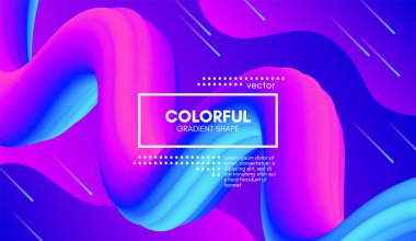 Son moda renkli 3d arka plan. Dalga sıvı şekil.