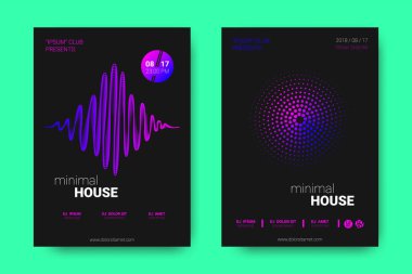 Müzik posterler ekolayzır ve dalga ile daireler bozuk.