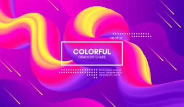 Modern 3d arka plan. Renkli dalga soyut sıvı şekil.