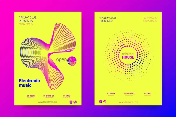 Poster vectorial del Electronic Music Fest. Rondas distorsionadas . — Archivo Imágenes Vectoriales