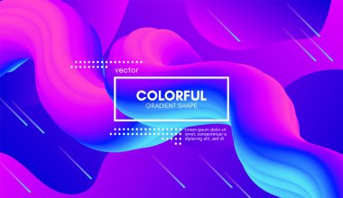 Son moda renkli 3d arka plan. Dalga sıvı şekil.