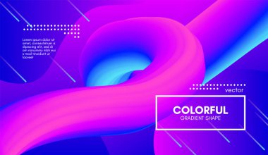 Son moda renkli 3d arka plan. Dalga sıvı şekil.