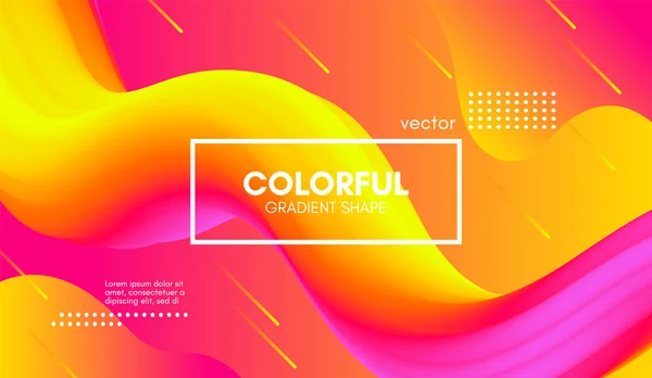 Fondo 3d moderno. Forma de fluido abstracta de onda colorida . — Vector de stock