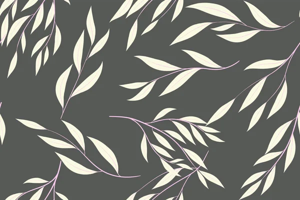 Eucalyptus Vector. Patrón inconsútil colorido con hojas vectoriales, ramas y elementos florales. Fondo elegante para el diseño de la boda, tela, textil, vestido. Vector de eucalipto en el diseño de color pastel . — Vector de stock
