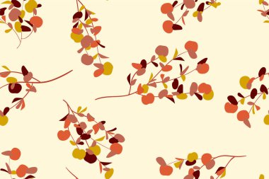 Tropikal Seamless modeli. Vektör Okaliptüs yaprakları ve güzel çiçek öğeleri. Botanik yaz arka plan. Zarif tropikal Seamless modeli düğün tasarım, baskı, tekstil, kumaş, ambalaj için.