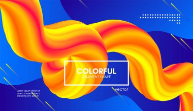 Trendy 3d arka plan rengi. Dalga sıvı şekil.