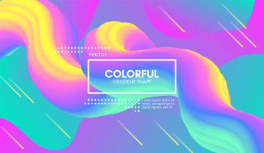 Soyut dalga degrade sıvı şekli. Pastel arka plan.