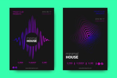 Müzik posterler ekolayzır ve dalga ile daireler bozuk.