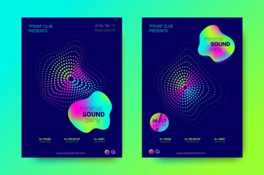 Müzik el ilanları seti dalga çizgileri ve distorsiyon.