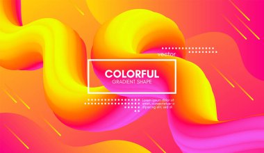 Modern 3d arka plan. Renkli dalga soyut sıvı şekil.