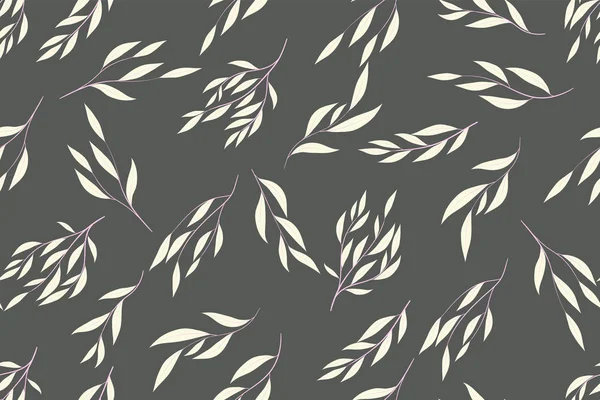 Eucalyptus Vector. Padrão sem costura colorido com folhas de vetor, ramos e elementos florais. Fundo elegante para o casamento Design, Tecido, Têxtil, Vestido. Eucalyptus Vector em Pastel Color Design . — Vetor de Stock