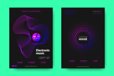 Müzik posterler ekolayzır ve dalga ile daireler bozuk.