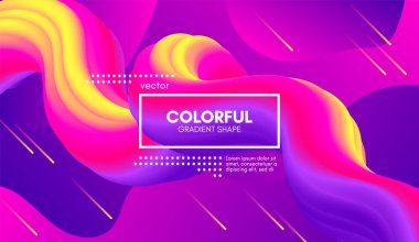 Modern 3d arka plan. Renkli dalga soyut sıvı şekil.